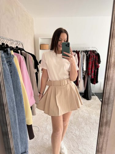 Sweet Beige Skort – Rakott Szoknyanadrág