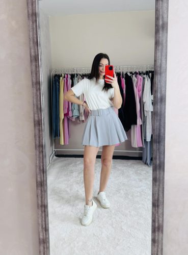 Sweet Gray Skort – Rakott Szoknyanadrág