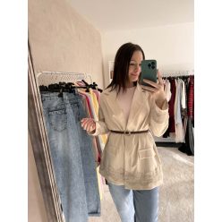 Bella Beige Csipkés Oversize Blézer