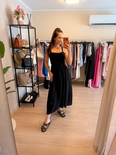 Bella Black – Pántos midi ruha