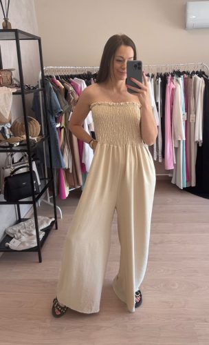 Basic Strapless Overál- Bézs